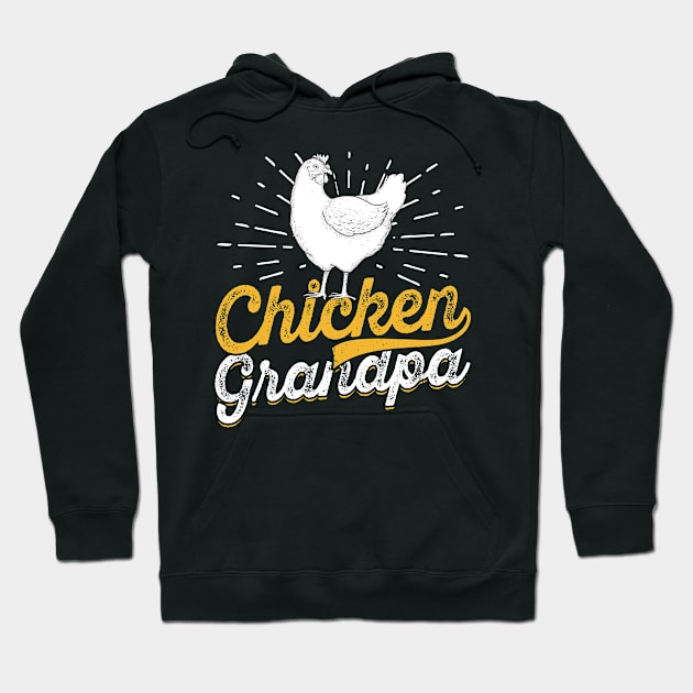 Chicken Grandpa Funny Poultry Farm Chicken Gifts Hoodie by Pizzan